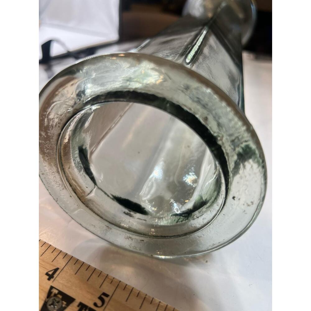 Tall Hand Blown Glass Vase Vintage Clear Cylinder Vase Rustic Home Decor